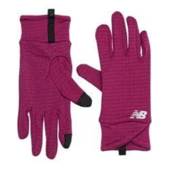 New Balance Women Pink Grid Fleece Touch -Tip Technology Gloves Size Large - Picture 3 of 14